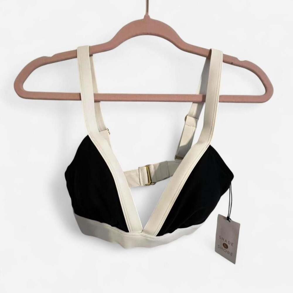 Shade & Shore Black and White Bikini Top